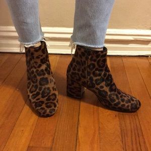 Zara Leopard Calf Hair Boots